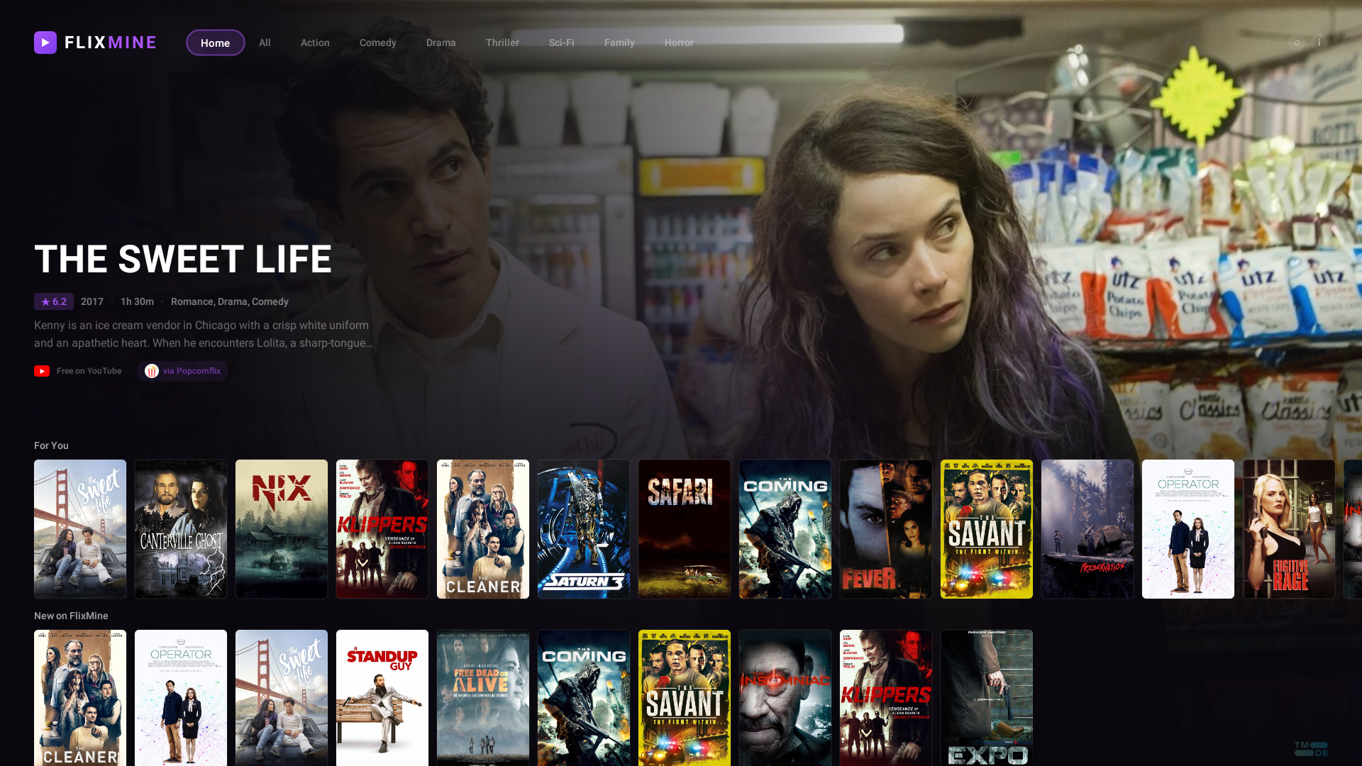 FlixMine home screen