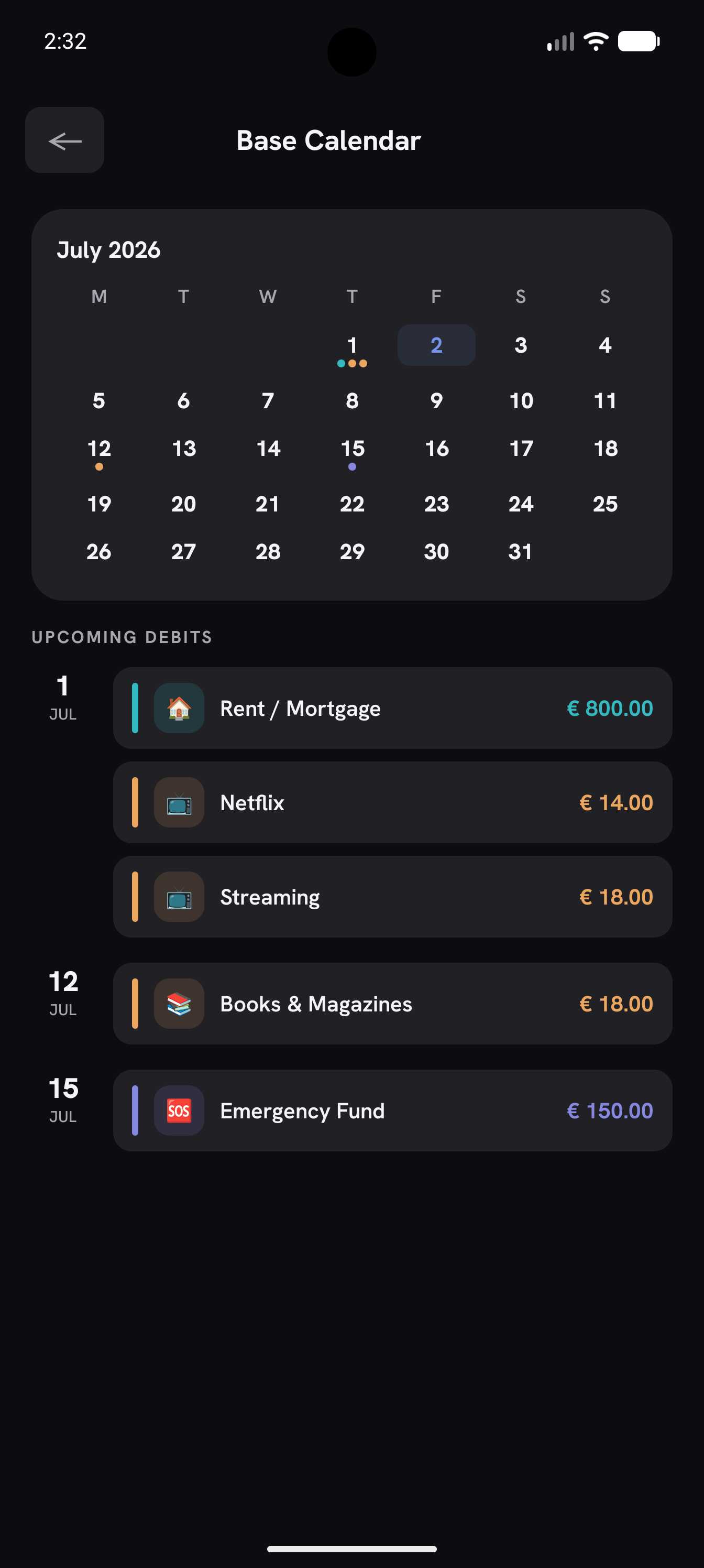 InkFlow calendar view