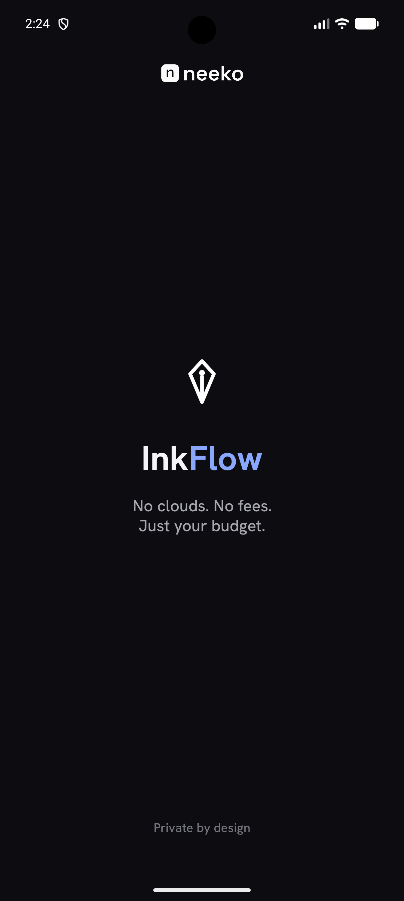 InkFlow splash screen